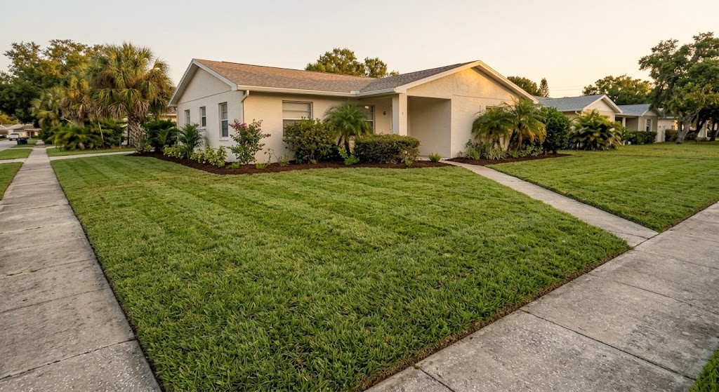 Completed sod installation at a Pinellas County home